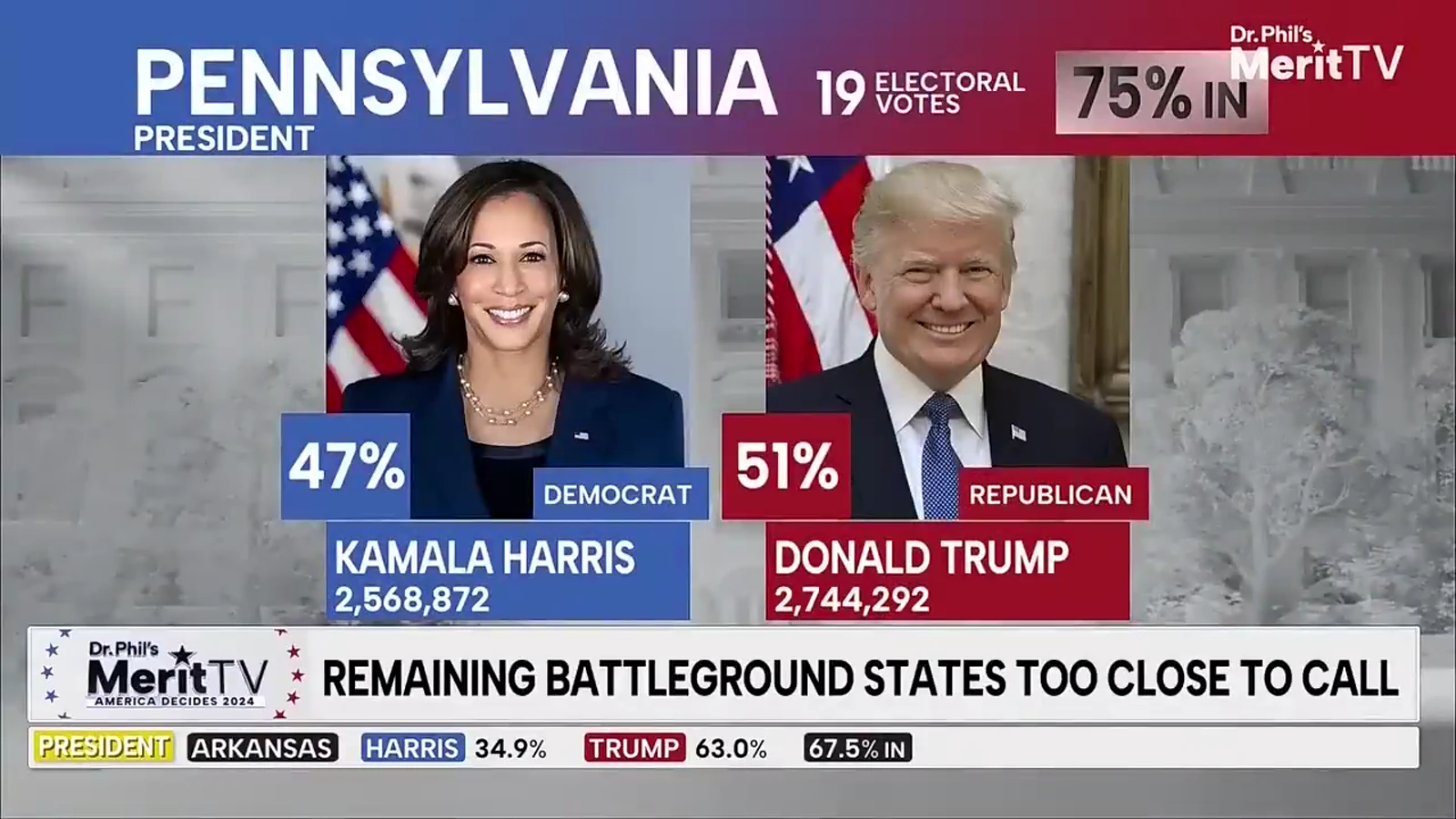 MERIT TV 2024 election full-screen graphic