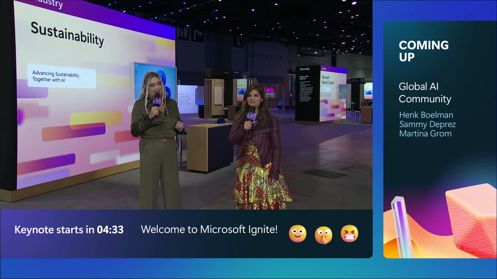Microsoft Ignite Day 1 Keynote live L-bar insert